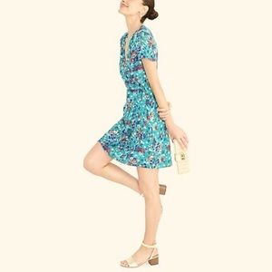 J. Crew Factory Floral Blue Dress